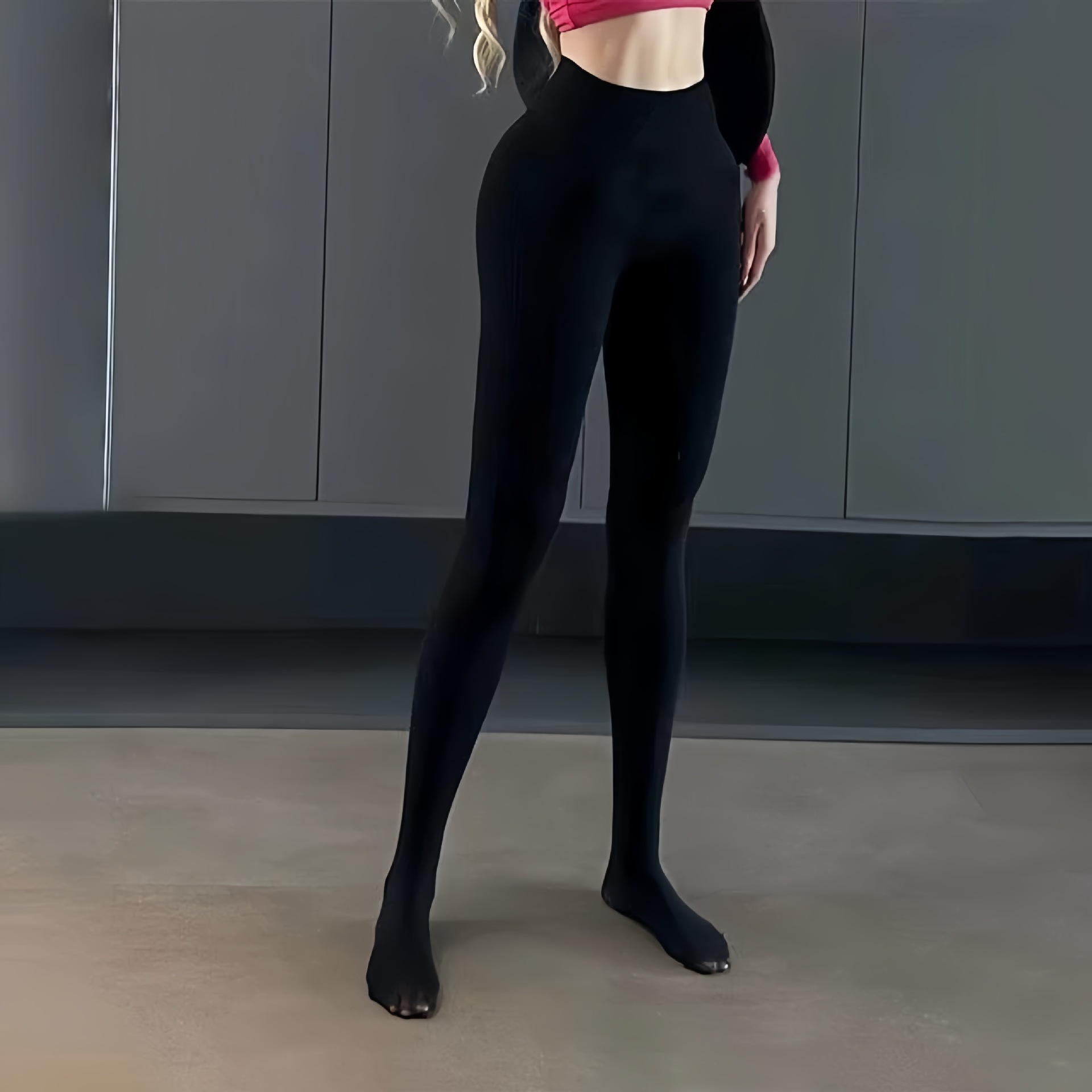 Dikişsiz yoga pantolonu 9/10 karın kontrolü yüksek bel