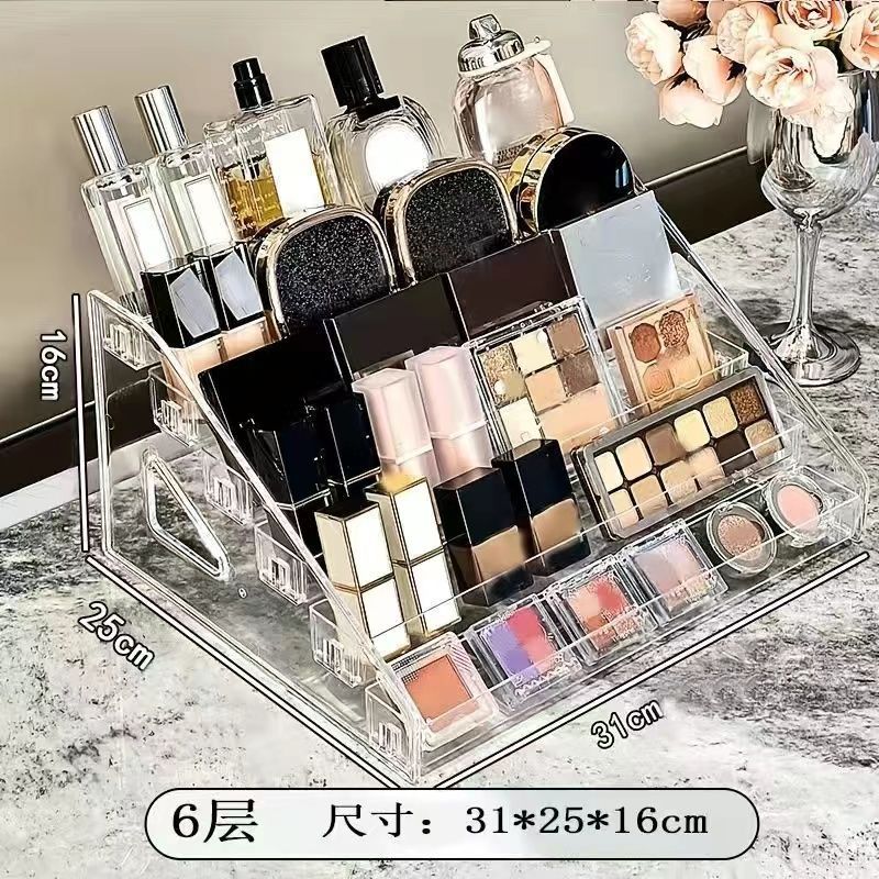 Multi-layer transparent acrylic display stand, cosmetics organizer