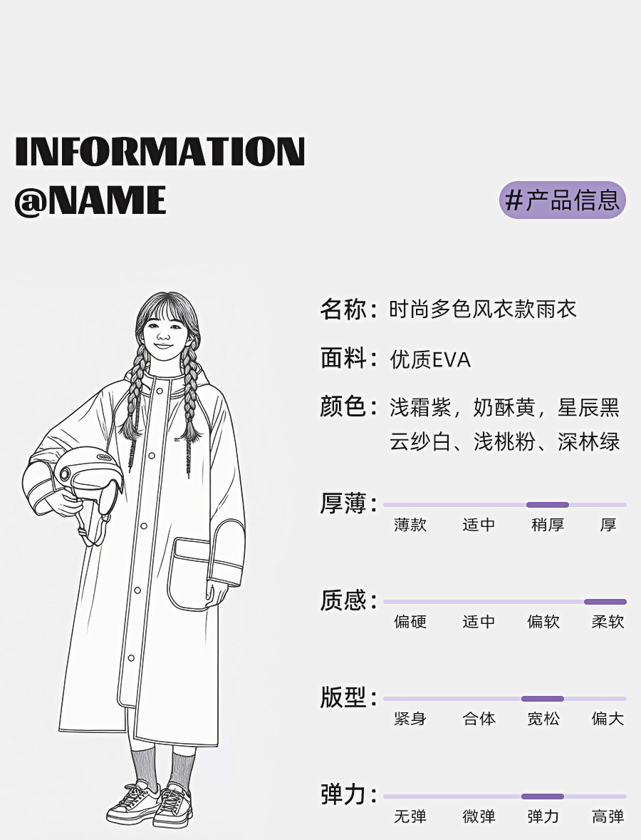 E-scooter raincoat, EVA, full-body, thickened