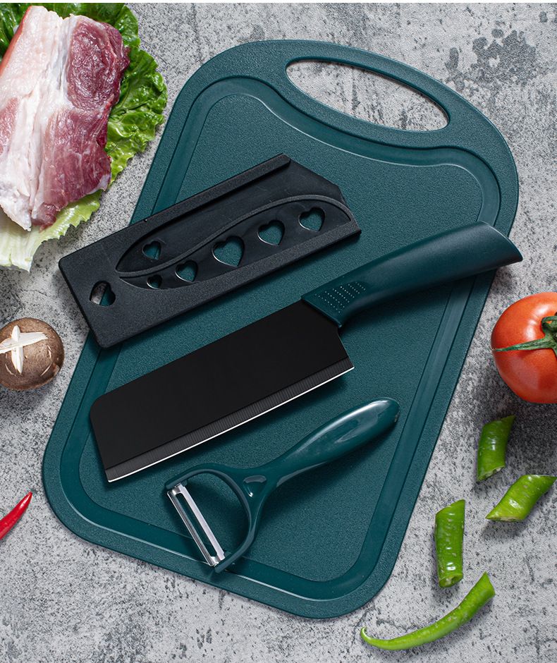 Stainless steel kitchen knife set with fruit knife