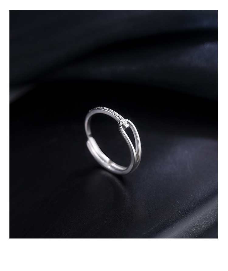 925 Sterling Silver Smooth Ring Women's Open Design