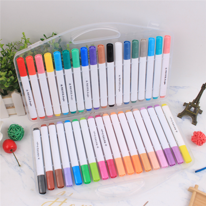 Acrylmalstifte, 12er/24er/48er-Set, zum Malen auf Stoff/Keramik/Holz, wasserfest