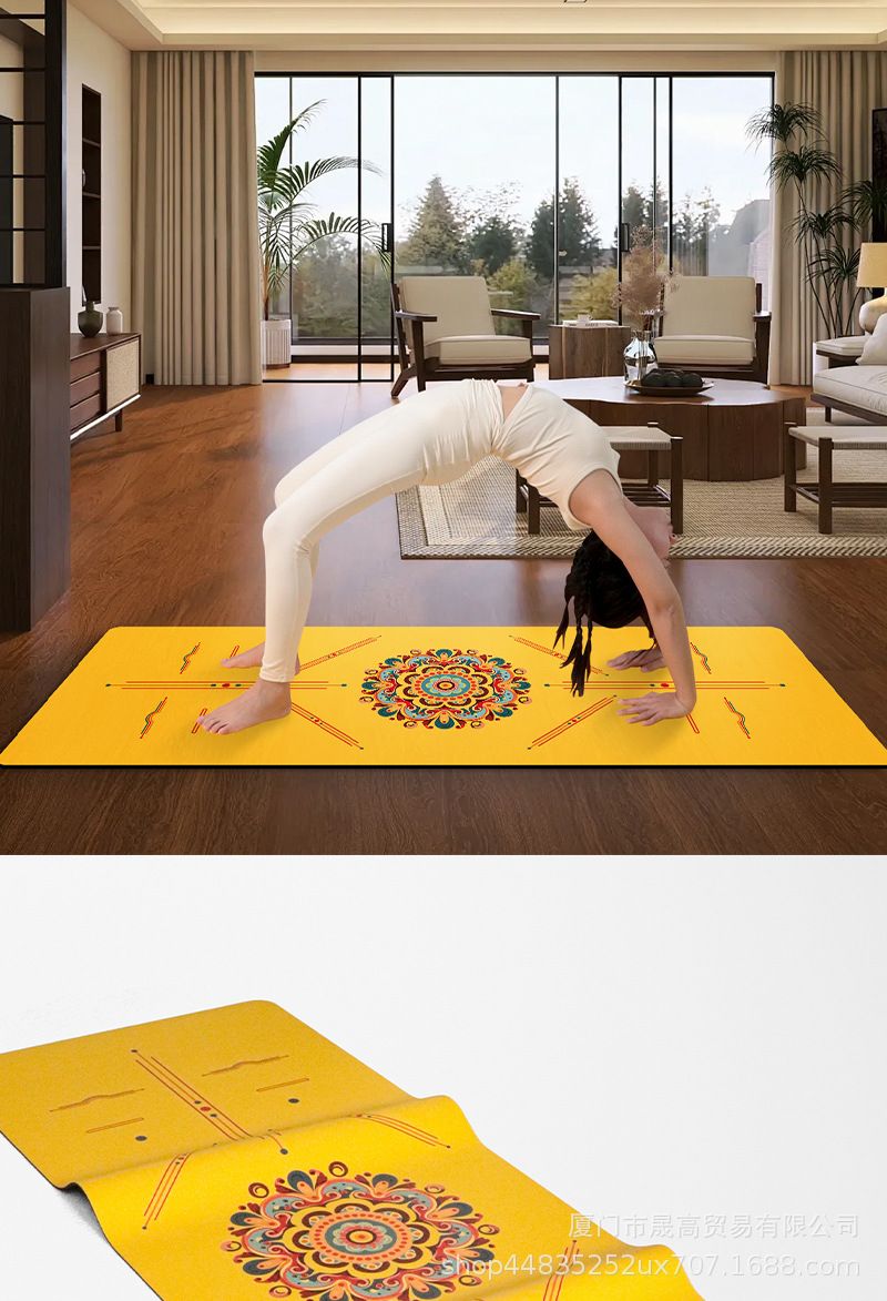 Yoga mat, natural rubber, PU non-slip, colorful, professional