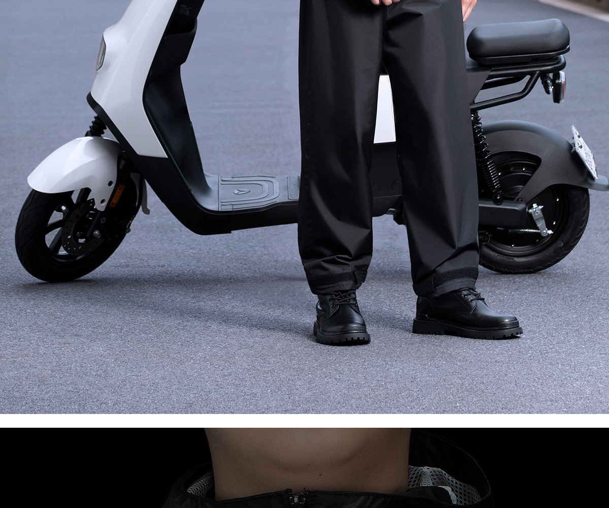 Oxford Cloth Two-Piece Raincoat Set Black Cycling and Work