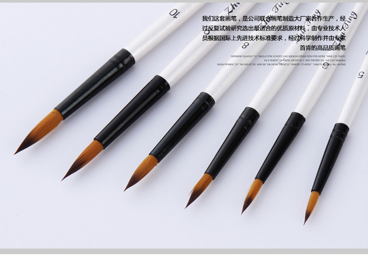 12-teiliger Aquarellpinsel-Set mit spitzer Spitze