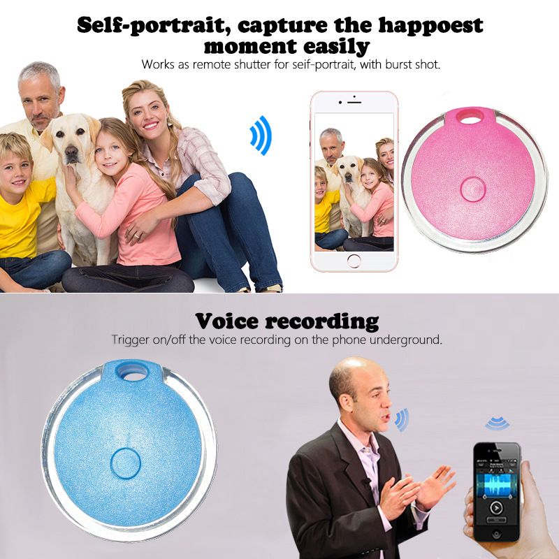 Kristal yuvarlak Bluetooth anti-kayıp cihazı, iki yönlü bulucu