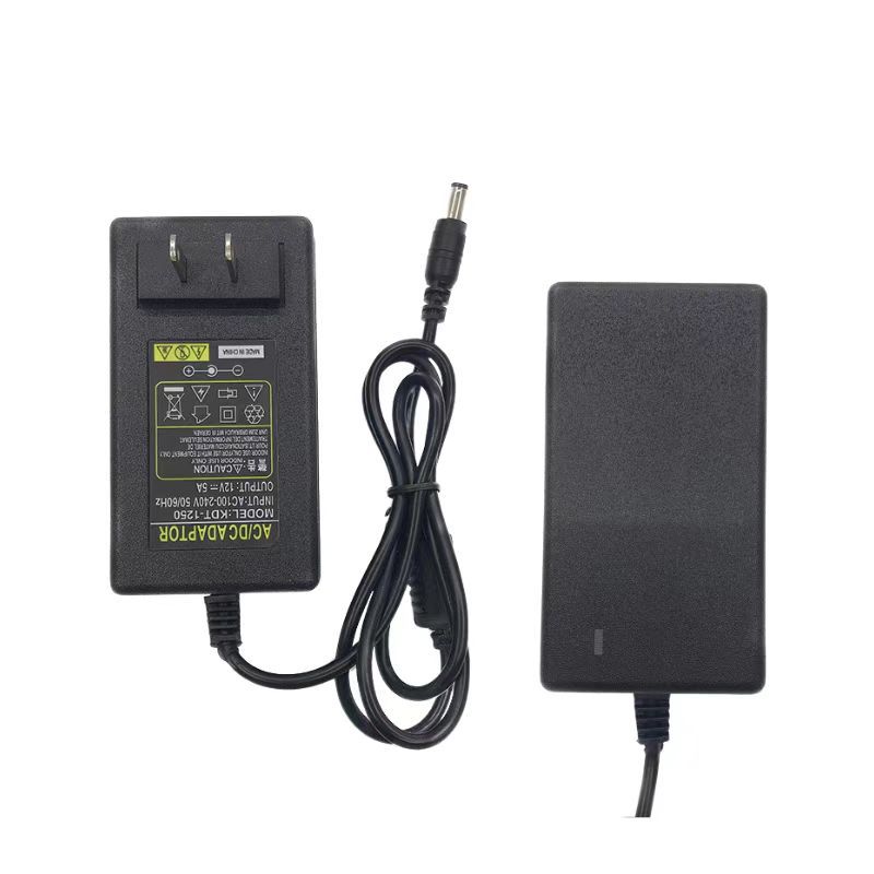 Power Adapter 12V 5A 60W, EU/US Standard, LED and Motor