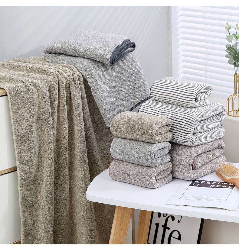 Bamboo charcoal towel set, thickened absorbent, parent-child sizes
