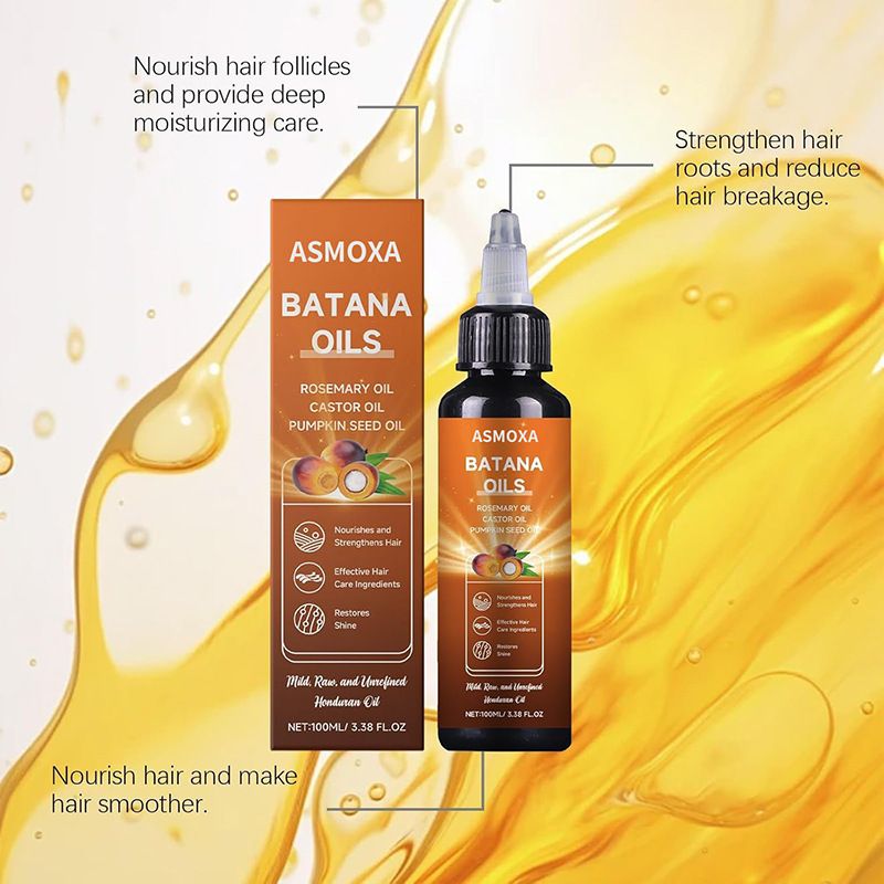跨境专供Rosemary Batana Hair Oil 4合1迷迭香油蓖麻油护发精油