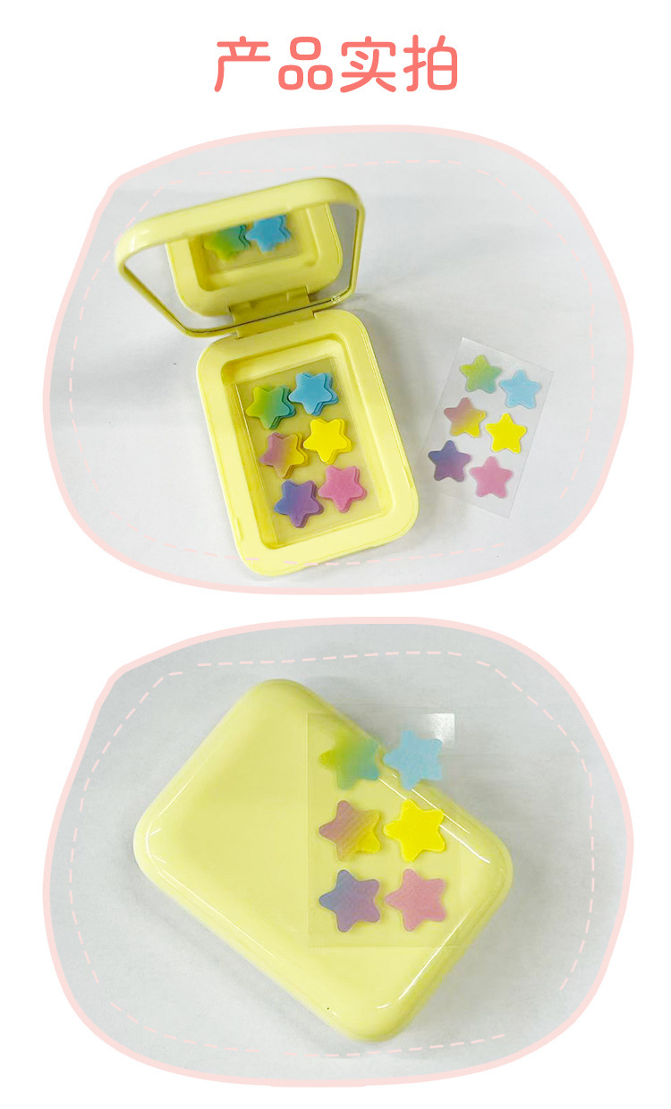 Farbige Stern-Akne-Patches Hydrokolloid mit Spiegelbox
