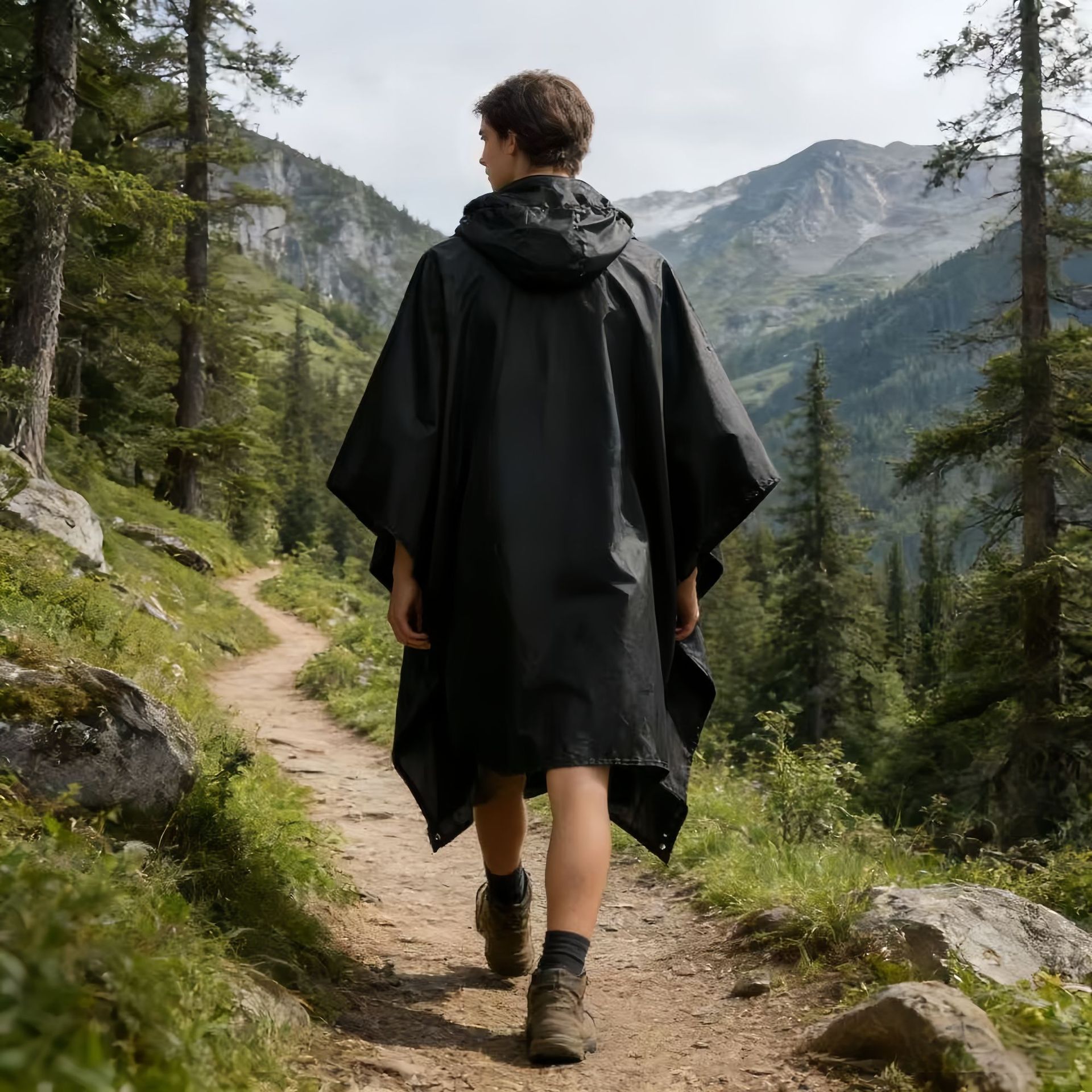 3-in-1 Regenponcho, leicht, Outdoor-Cape