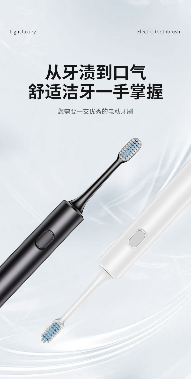 Electric Toothbrush Sonic Vibration USB Rechargeable