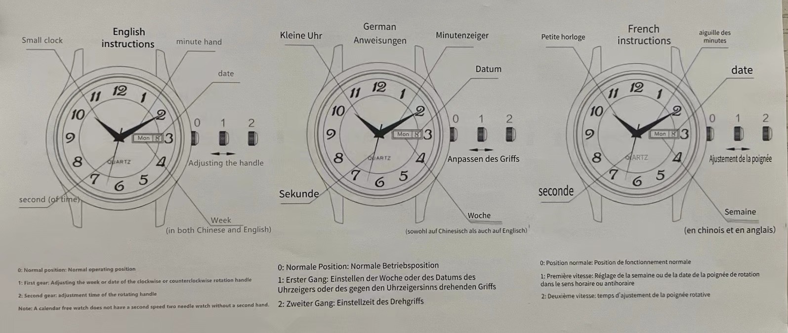 Herrenarmbanduhr, großes Zifferblatt, Mehrfach-Zeitzonen, Quarz
