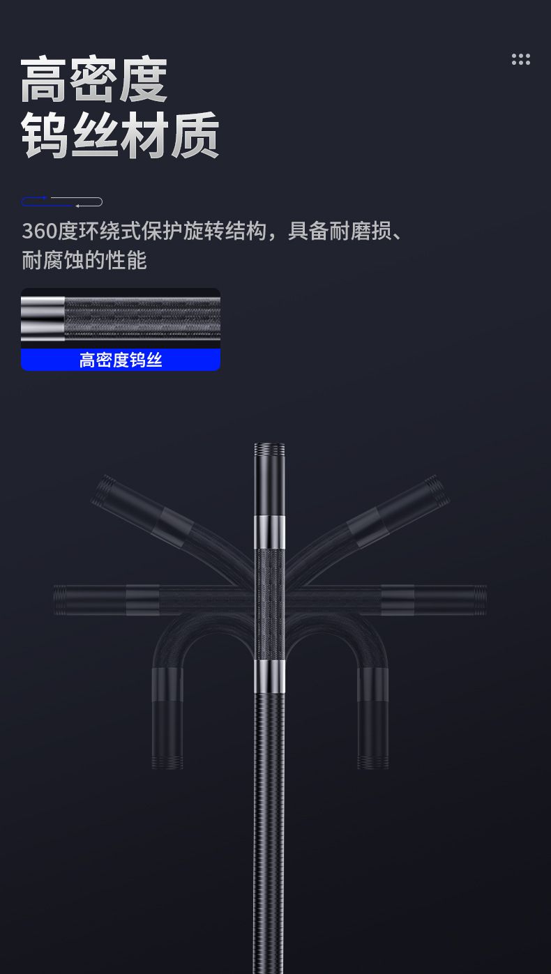 跨境爆品360°转向内窥镜OTG5.5MM单双摄像头工业管道汽修检测仪
