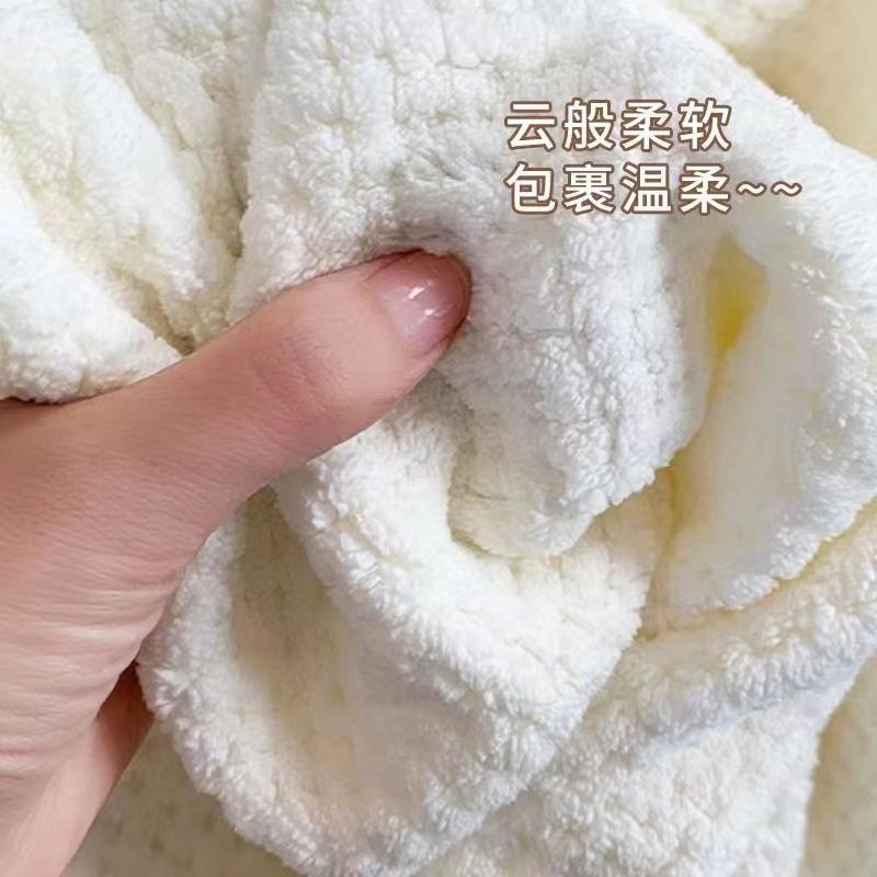 Korallenfleece-Handtuchset mit Mutter-Kind-Kombination und Bademütze