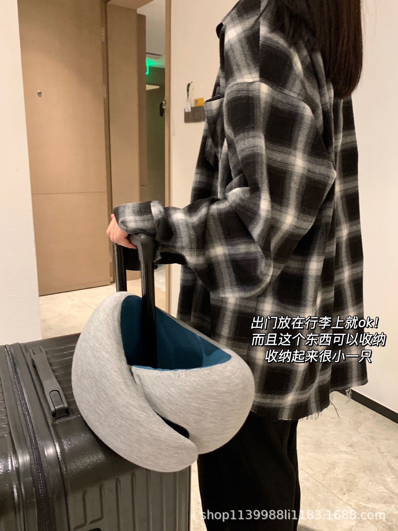 U-shaped neck pillow with 360-degree support for cervical pain relief