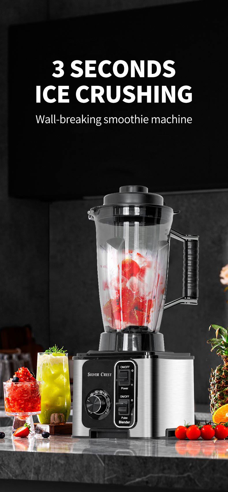 Paslanmaz Çelik Blender, 3/6/8 Fonksiyonlu Mutfak Robotu