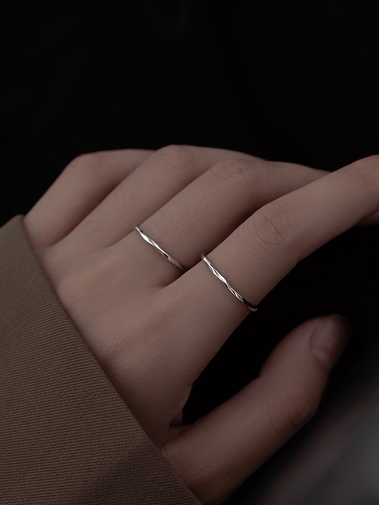 925er Silber glatter minimalistischer Ring