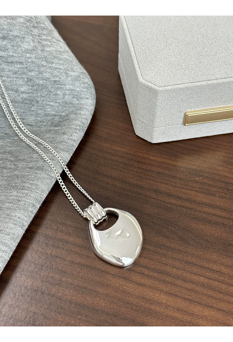 Saddle bag kolye, gümüş lüks göğüs zinciri