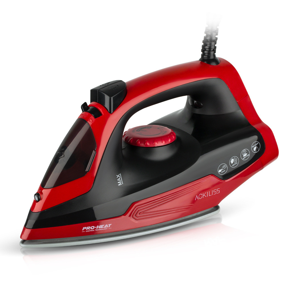 Portable electric steam iron with handheld hanging feature