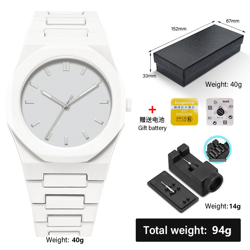 Men's quartz watch with plastic case, 2025 collection