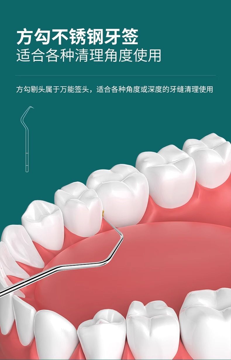 不锈钢牙签套装口腔牙齿清洁工具便携收纳剔牙器口腔护理牙线牙针