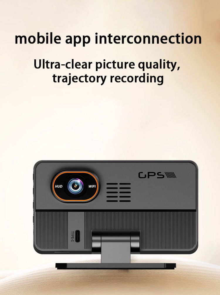 5-Zoll-HD-Dashcam, HUD-Head-up-Display 2-in-1