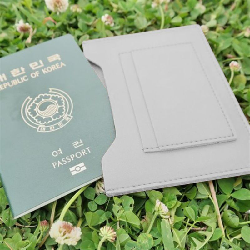 Korean-style travel passport holder, PU leather, multiple card slots