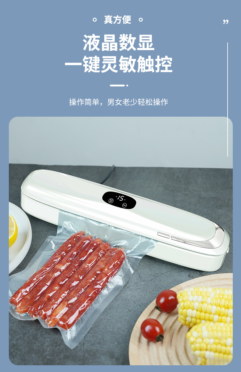 Automatic vacuum sealing machine for food bags, household type