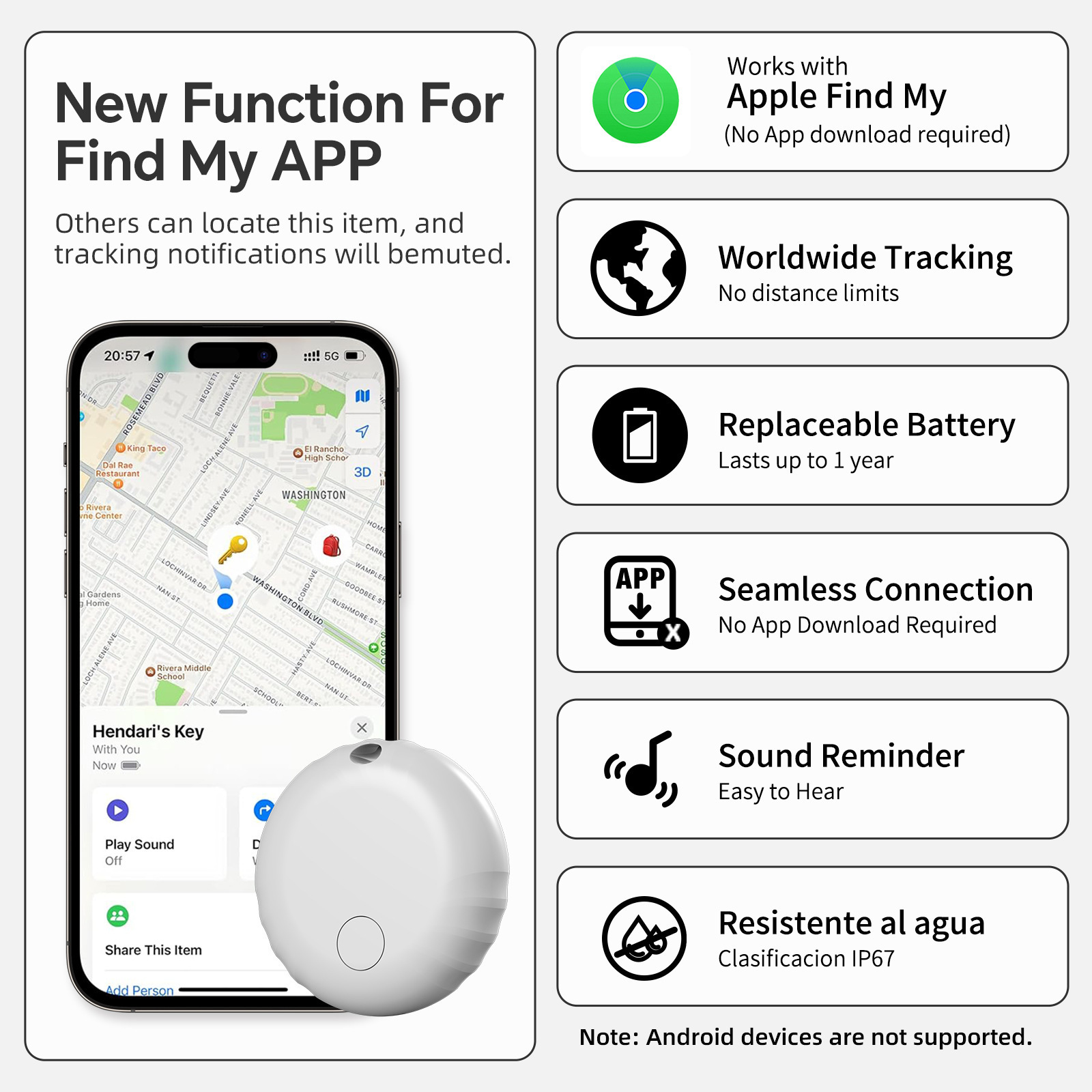 Manyetik Bluetooth gps takip cihazı bisiklet ve anahtarlar için
