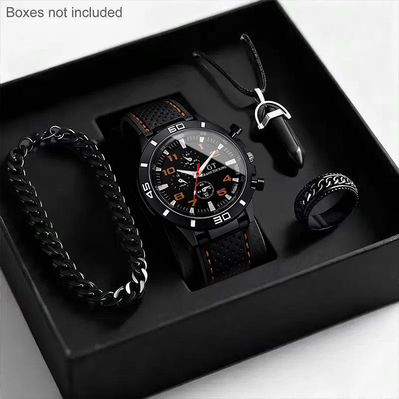 Men's Quartz Watch Silicone Strap Sports Style Waterproof