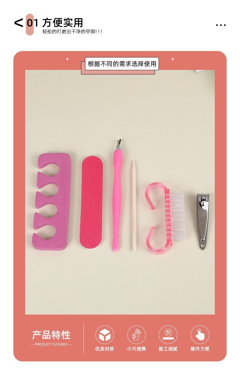 Portable nail care kit with clippers, file and tools