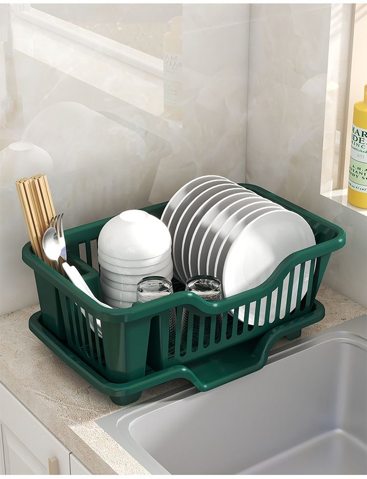 Draining dish rack kitchen storage shelf