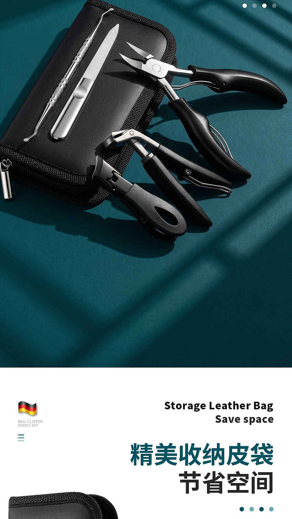 Nagelpflege-Set 5-teilig mit Reißverschluss-Tasche