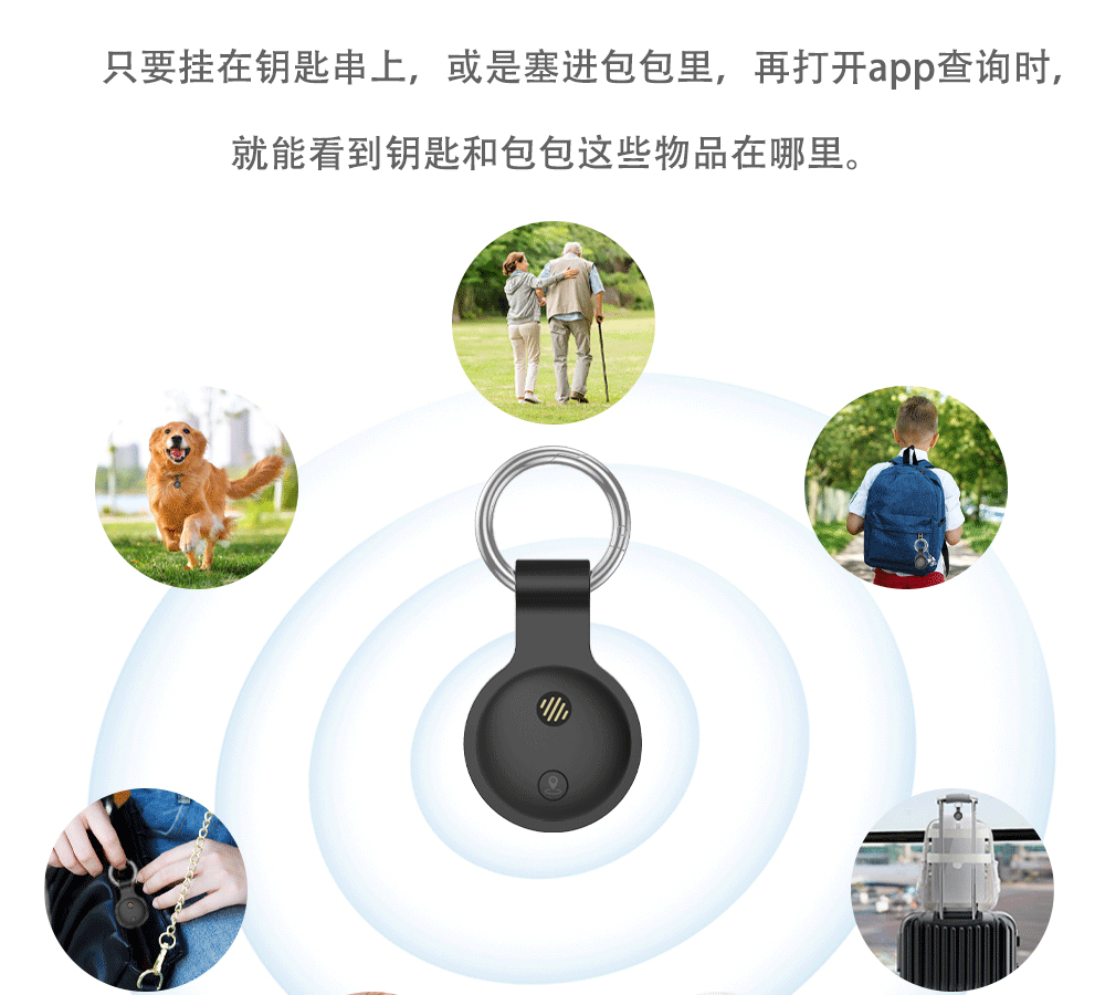 GPS tracker compatible with Android, Harmony OS, iOS for elderly, children, pets