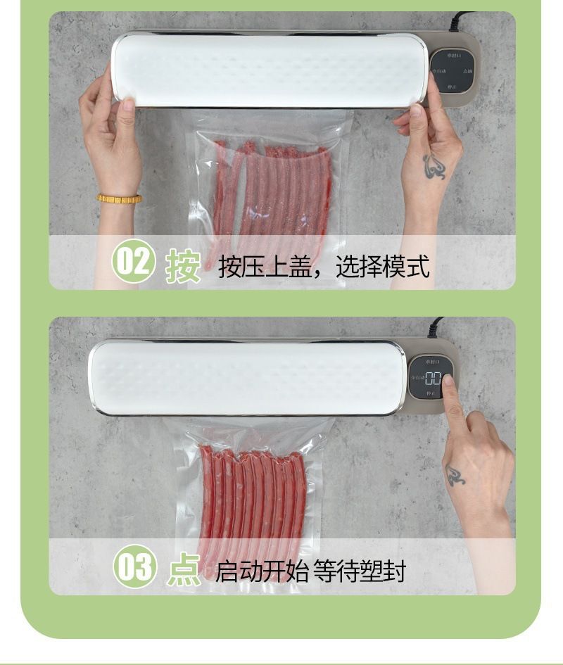 Fully automatic vacuum sealer, compact kitchen model