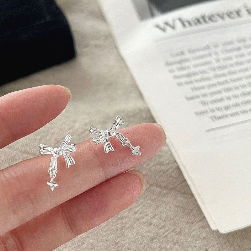 S925 Sterling Silver Stud Earrings Korean Style Mini Heart Design