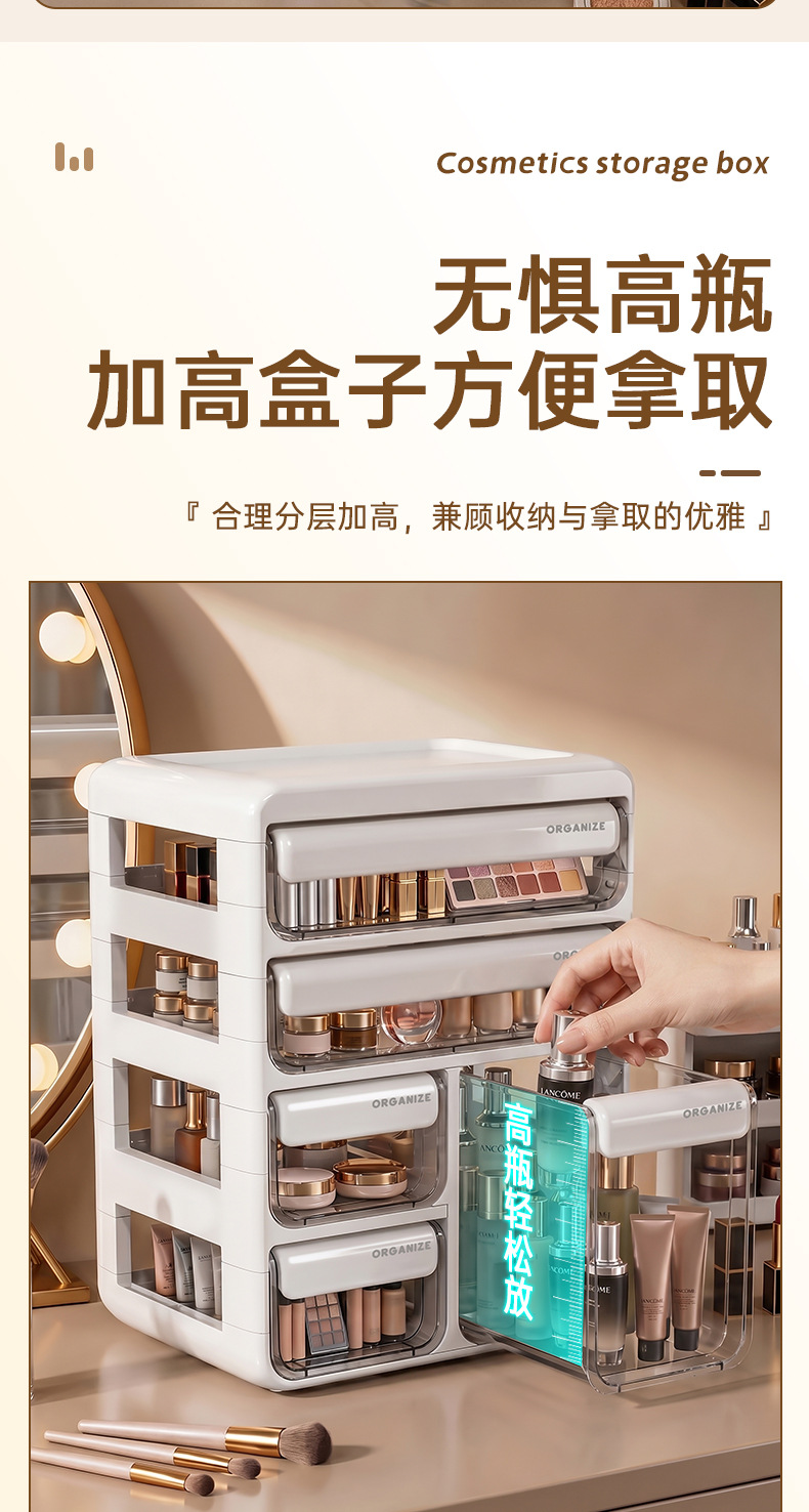 Multifunctional drawer cosmetic storage box