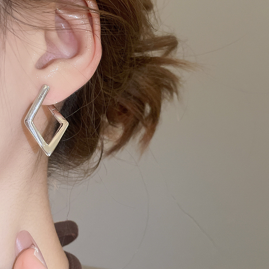 Silver Circle Earrings, Needle Post Studs