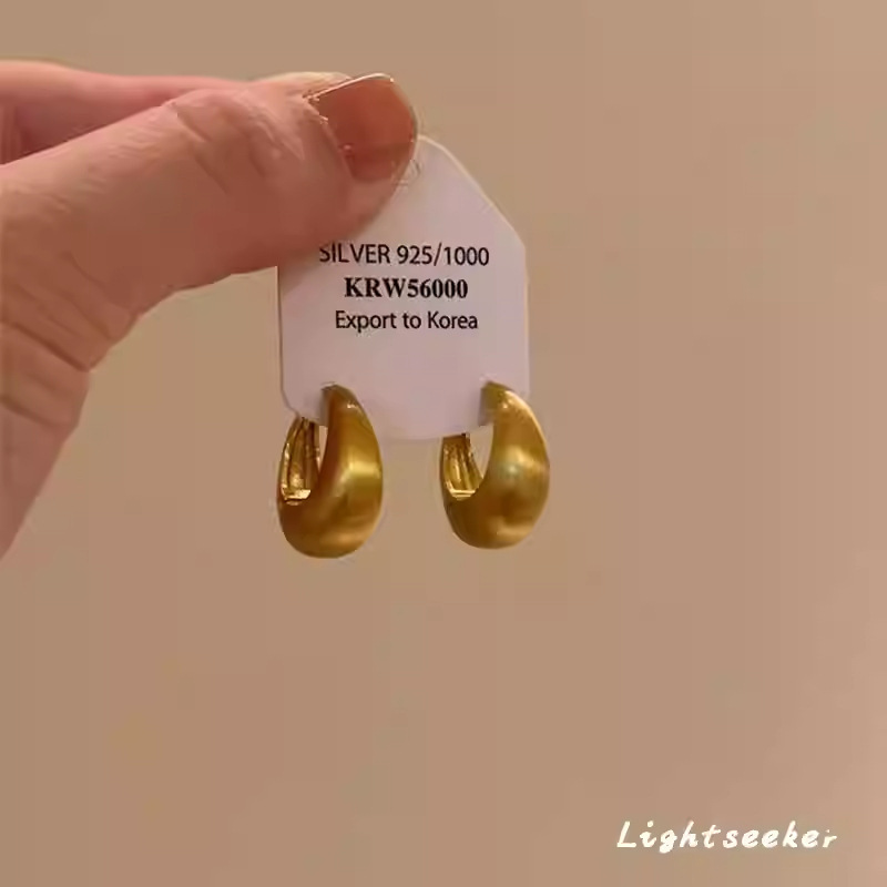 14K vergoldete geometrische Ohrringe, Vintage-Stil