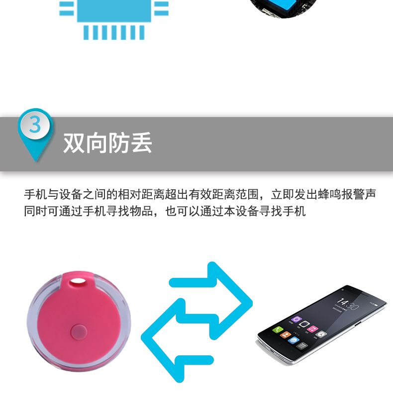 厂家供应水晶圆形手机智能蓝牙追踪器防走丢防丢器低功耗跨境电商