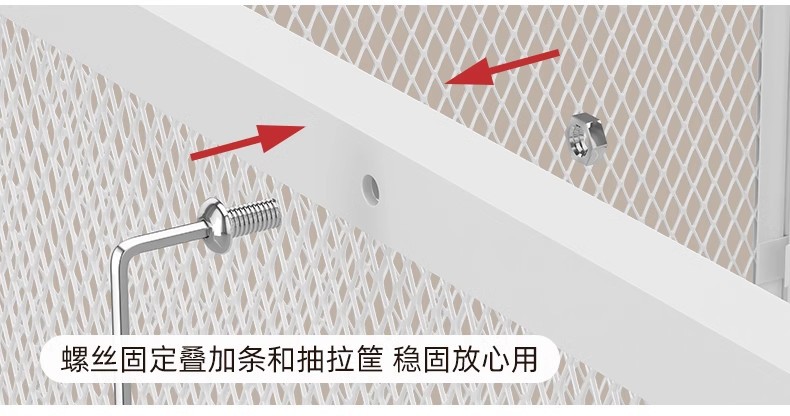 Foldable metal storage basket for kitchen and bathroom