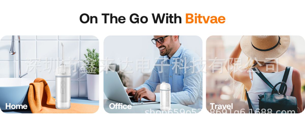 Bitvae P1 Oral Irrigatör, IPX7 Su Geçirmez, 4 Nozul