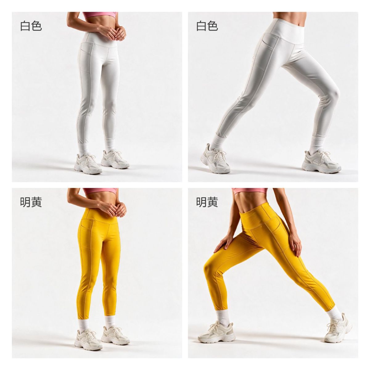 Mingda Yoga-Leggings in hoher Taille mit Seitentaschen, schnelltrocknend