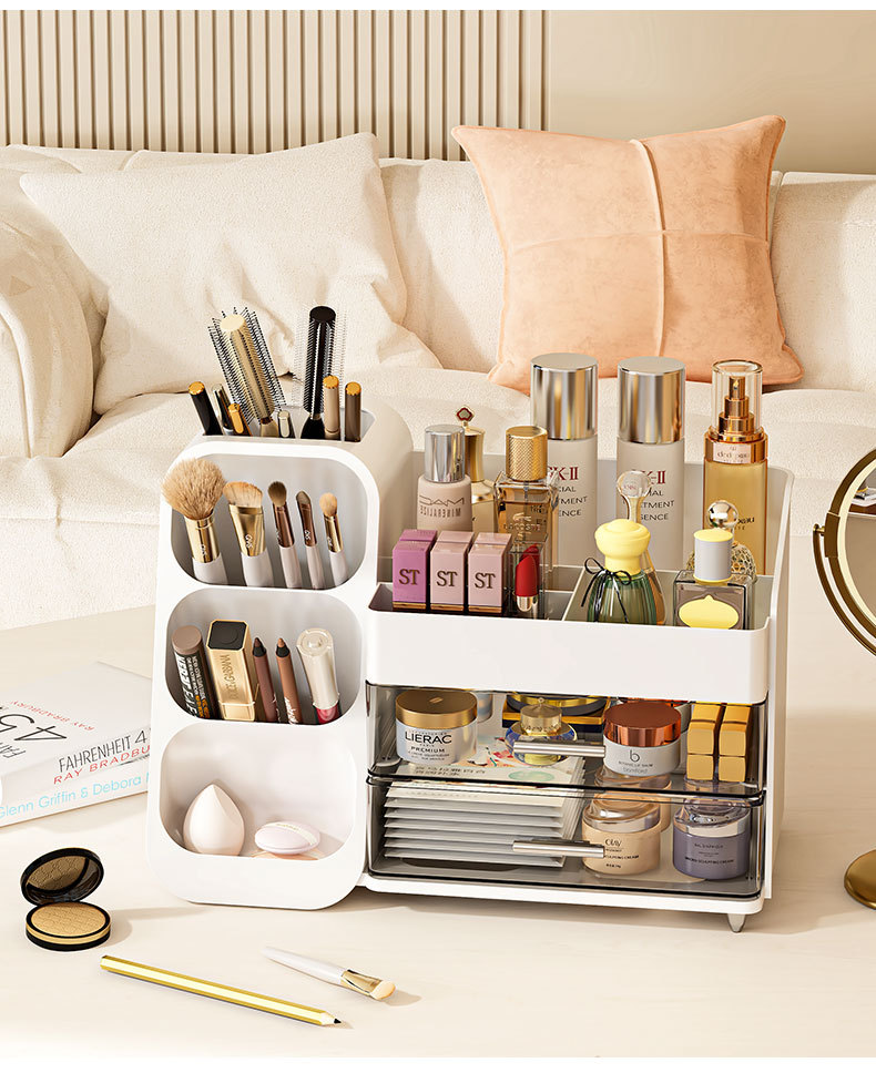 Makeup storage box, desktop, large capacity, cosmetic organizer