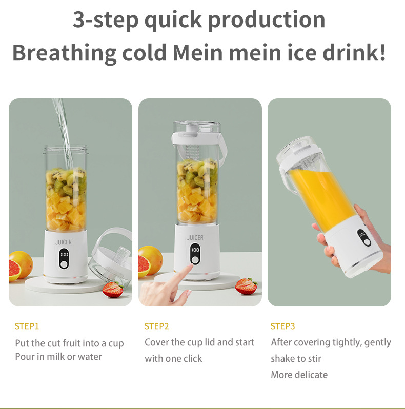 Tragbarer Entsafter, aufladbar, kabellos, Mini-Elektro, frischer Saft