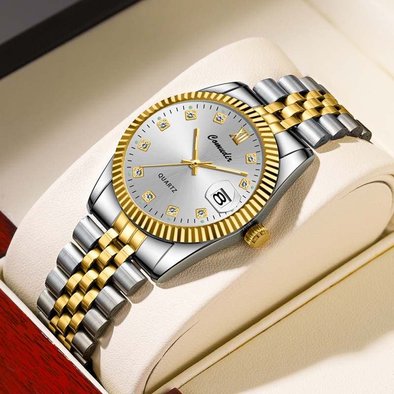 Couple quartz watch, waterproof with calendar