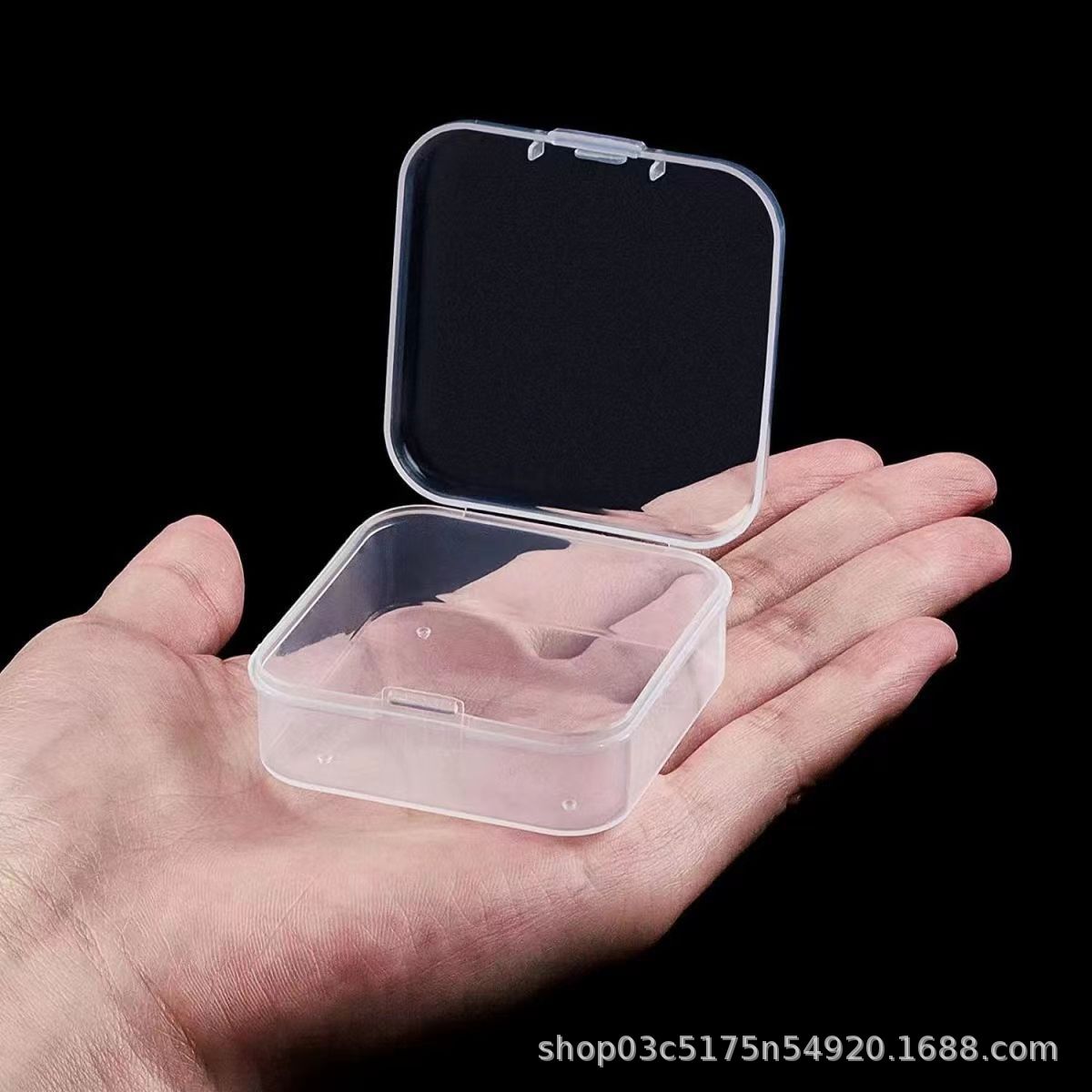 Clear plastic storage box set, square shape, desktop organizer