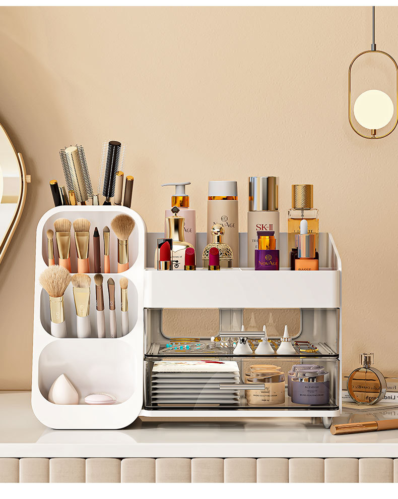 Makeup storage box, desktop, large capacity, cosmetic organizer