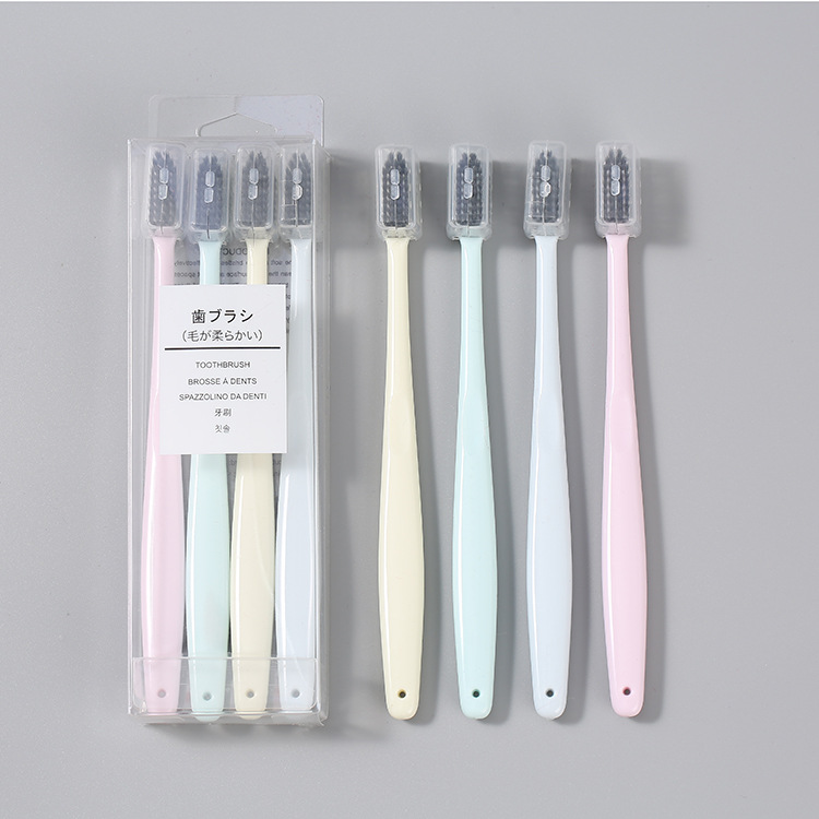 Japanese-style toothbrush 4-pack, medium soft bristles